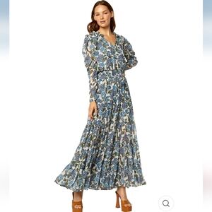 Misa - Vida Dress in Flora Azulia Blue Floral Maxi Dress Size Small